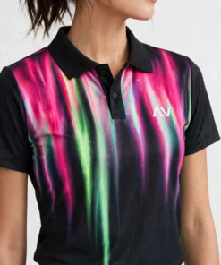 Alternative view of Áo Polo Pickleball Nữ AV Họa Tiết Neon - Thun Lạnh Co Giãn 4 Chiều